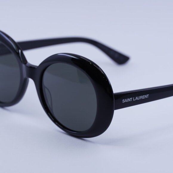 Saint Laurent SL98 CALIFORNIA 002 Sunglasses Black Oval Frame, Grey Lenses main image 10
